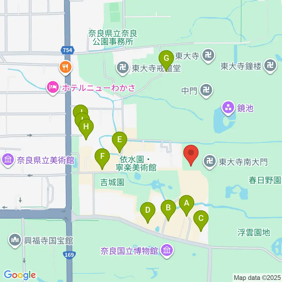 東大寺総合文化センター周辺の駐車場・コインパーキング一覧地図