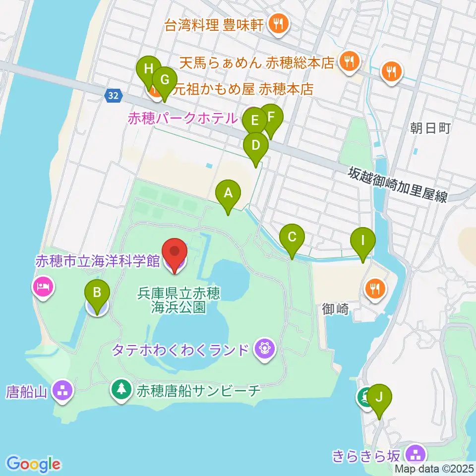 赤穂の天塩海洋科学館・塩の国周辺の駐車場・コインパーキング一覧地図