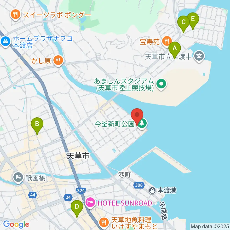 天草市立本渡歴史民俗資料館周辺の駐車場・コインパーキング一覧地図