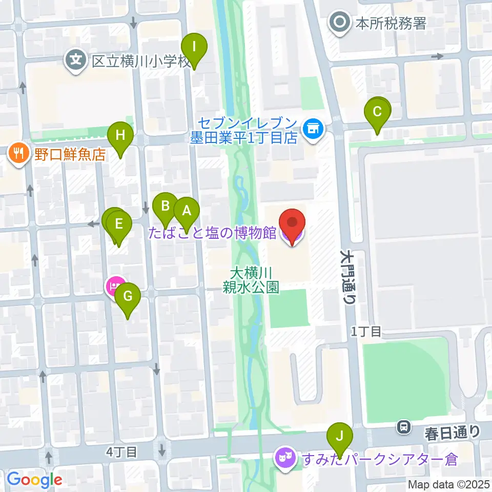 たばこと塩の博物館周辺の駐車場・コインパーキング一覧地図