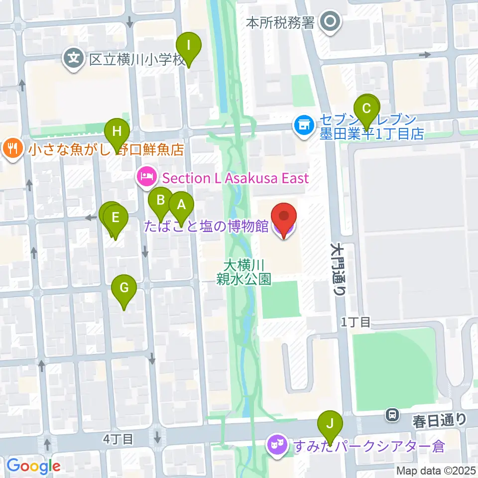 たばこと塩の博物館周辺の駐車場・コインパーキング一覧地図