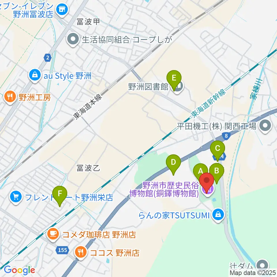 野洲市歴史民俗博物館周辺の駐車場・コインパーキング一覧地図