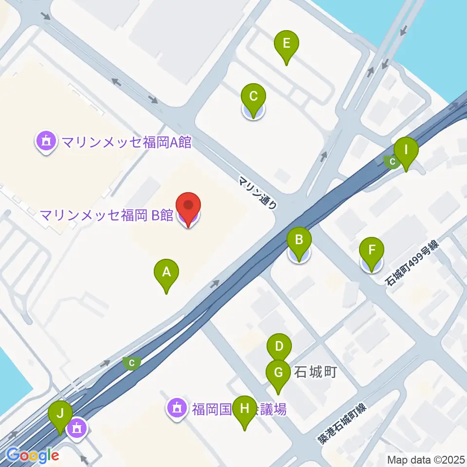 マリンメッセ福岡B館周辺の駐車場・コインパーキング一覧地図