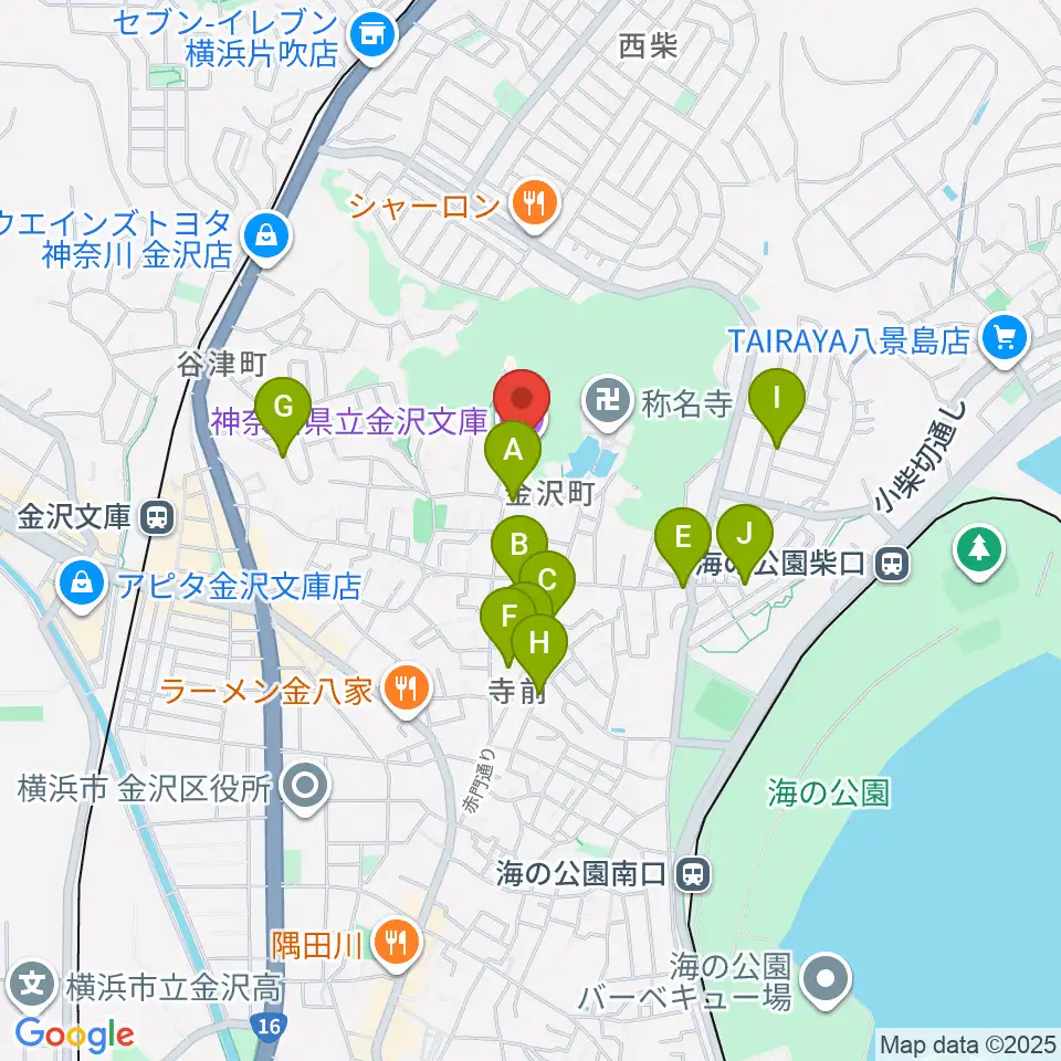 神奈川県立金沢文庫周辺の駐車場・コインパーキング一覧地図