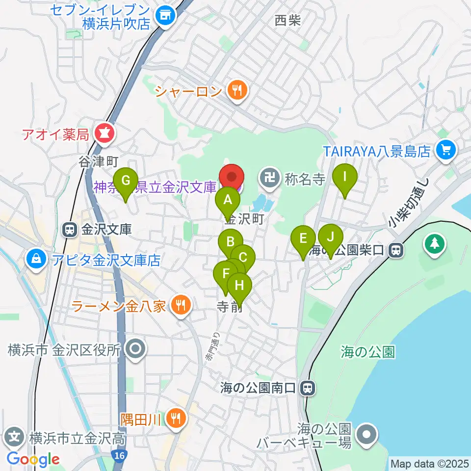 神奈川県立金沢文庫周辺の駐車場・コインパーキング一覧地図