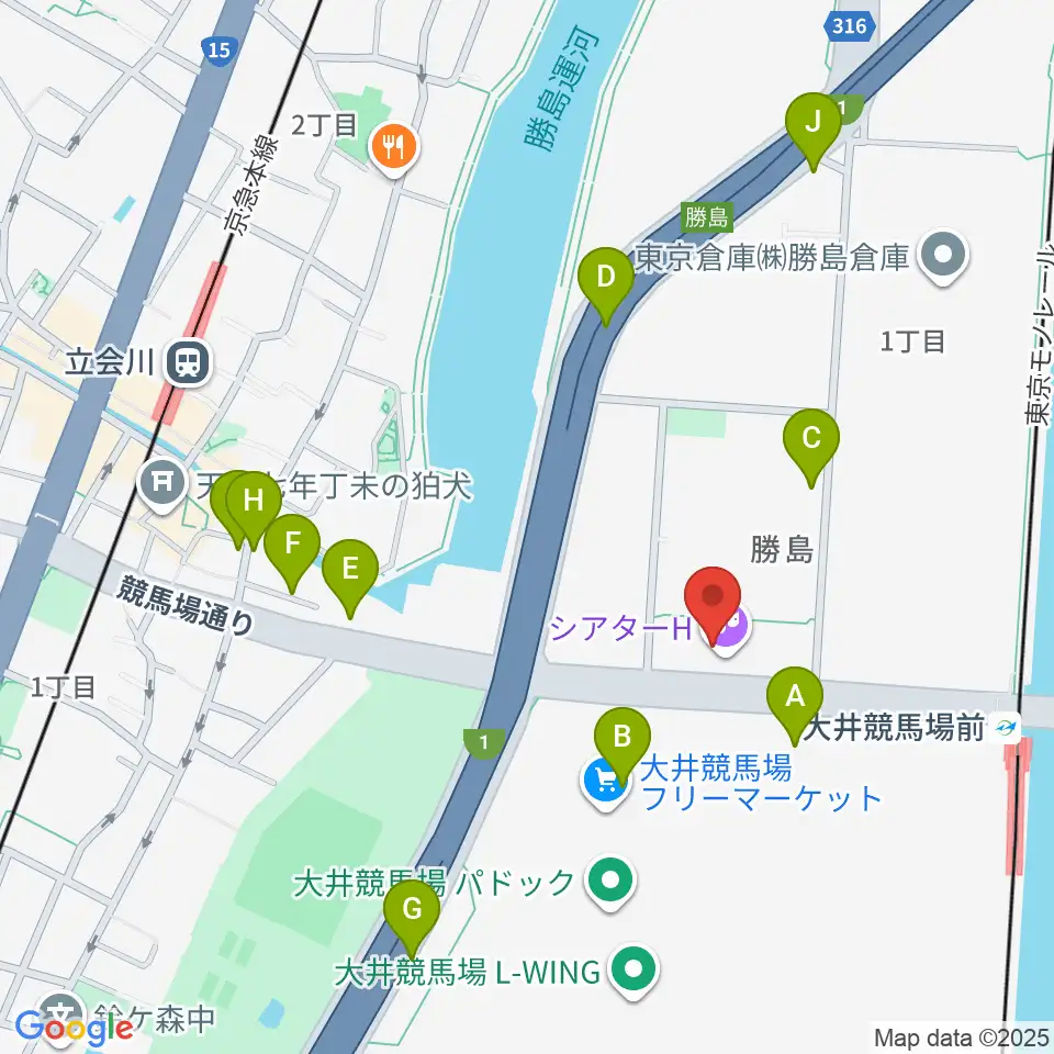 シアターH周辺の駐車場・コインパーキング一覧地図