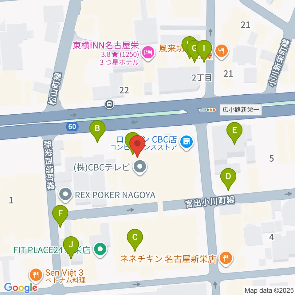 CBCホール周辺の駐車場・コインパーキング一覧地図