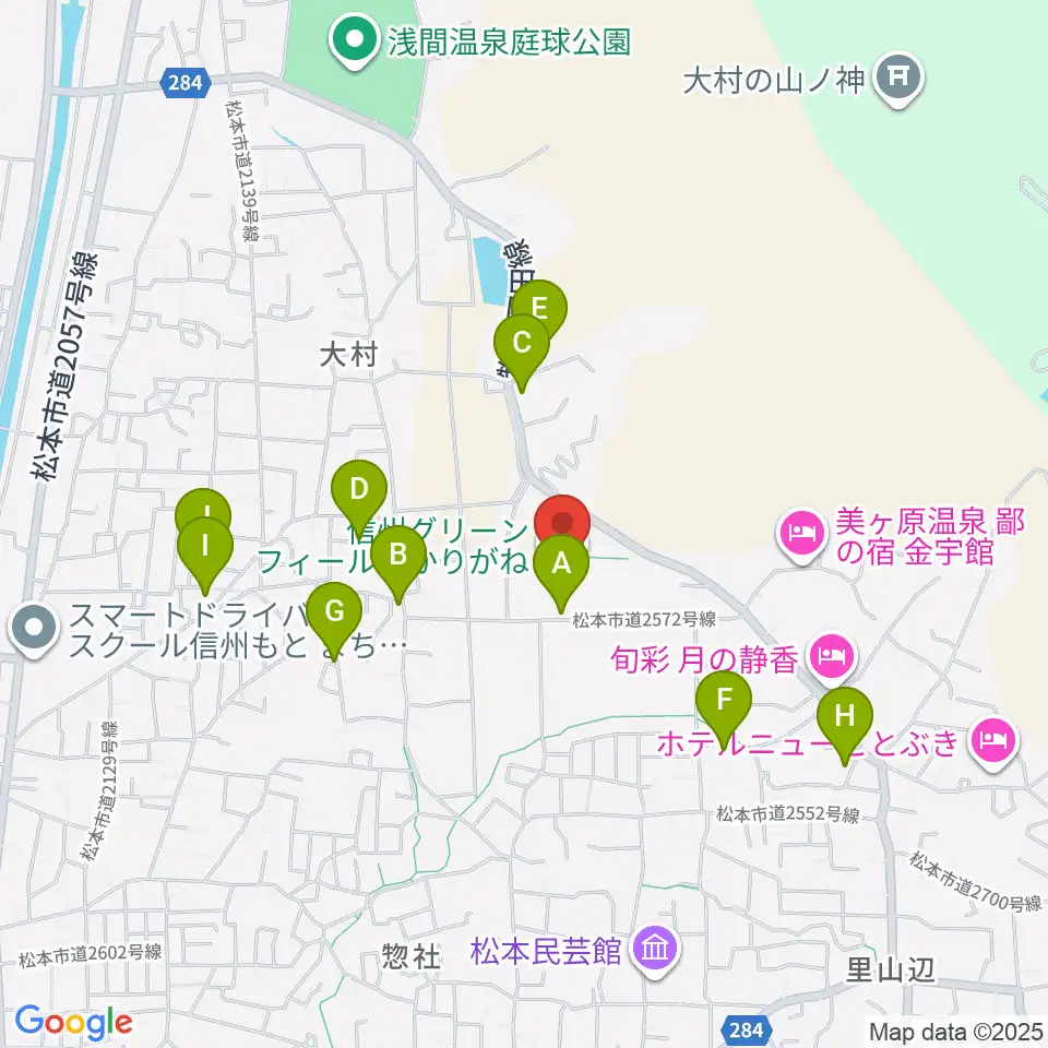 信州グリーンフィールドかりがね周辺の駐車場・コインパーキング一覧地図