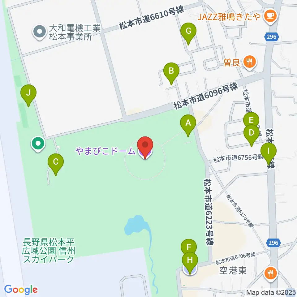 アイネットやまびこドーム周辺の駐車場・コインパーキング一覧地図
