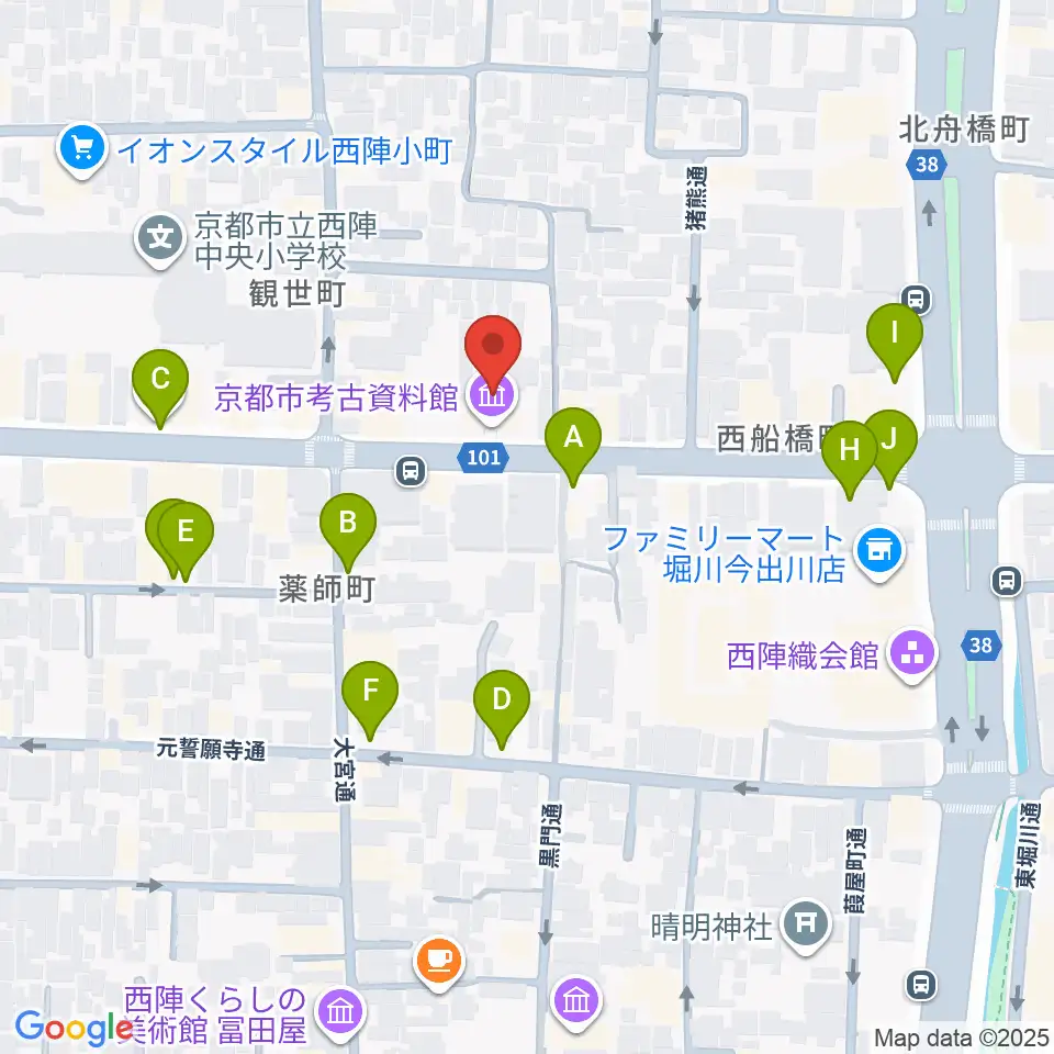 京都市考古資料館周辺の駐車場・コインパーキング一覧地図
