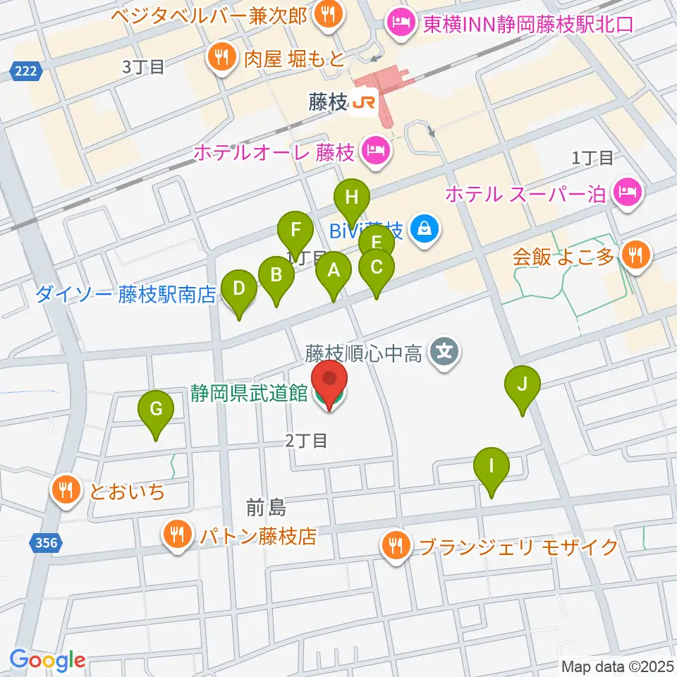 静岡県武道館周辺の駐車場・コインパーキング一覧地図