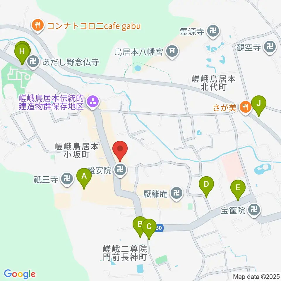 博物館さがの人形の家周辺の駐車場・コインパーキング一覧地図