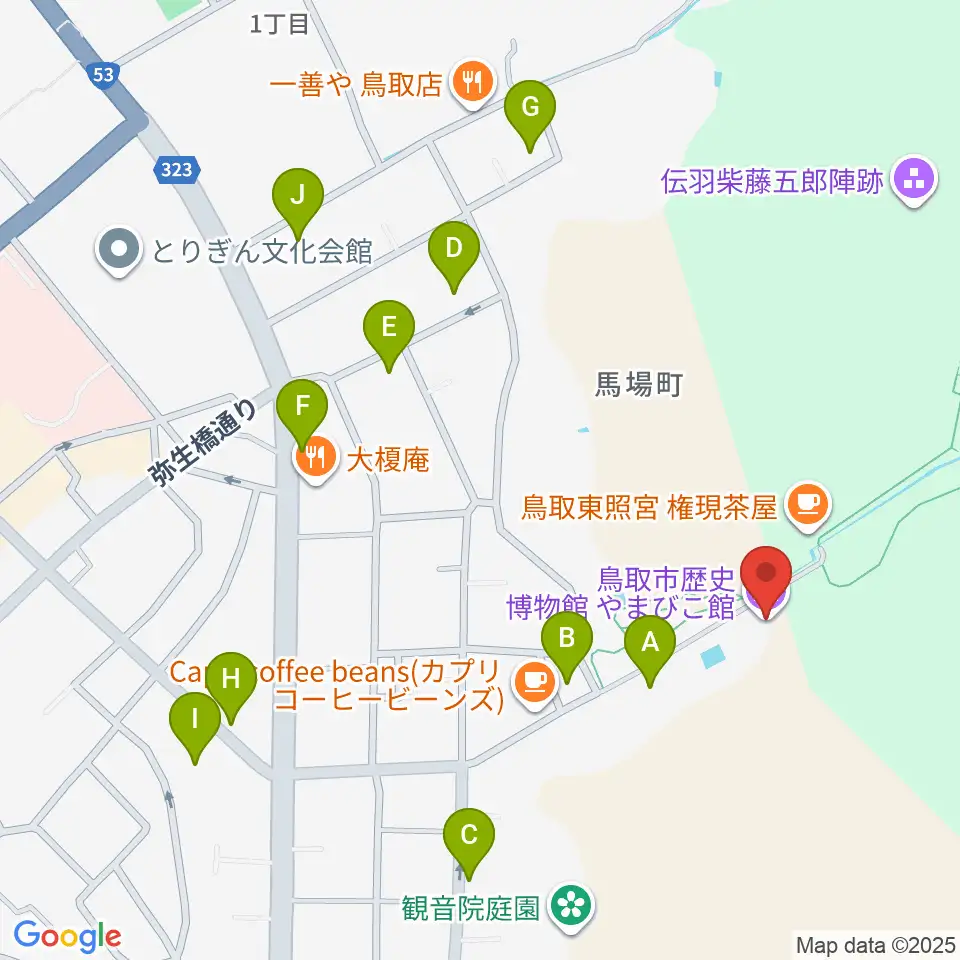 鳥取市歴史博物館周辺の駐車場・コインパーキング一覧地図