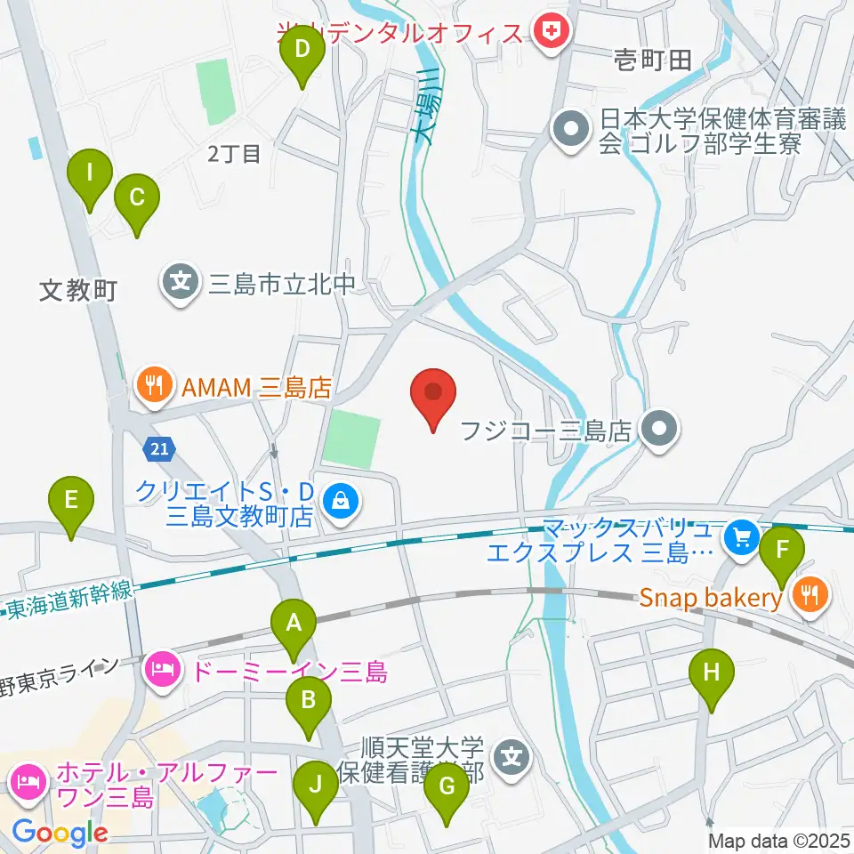 三島市民体育館周辺の駐車場・コインパーキング一覧地図