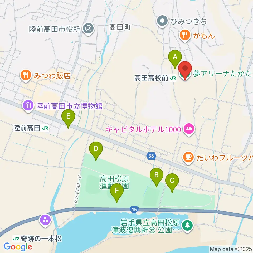 夢アリーナたかた周辺の駐車場・コインパーキング一覧地図