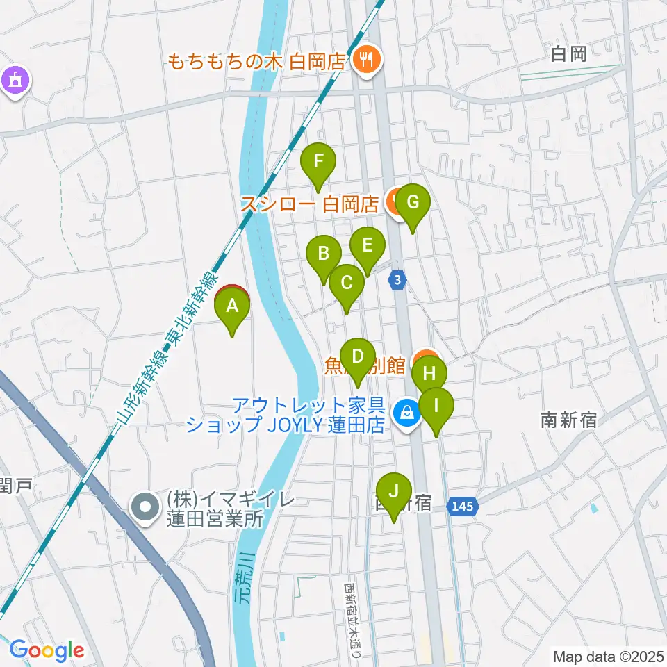 蓮田市総合市民体育館パルシー周辺の駐車場・コインパーキング一覧地図