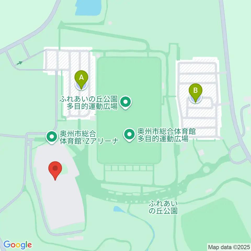 奥州市総合体育館Zアリーナ周辺の駐車場・コインパーキング一覧地図