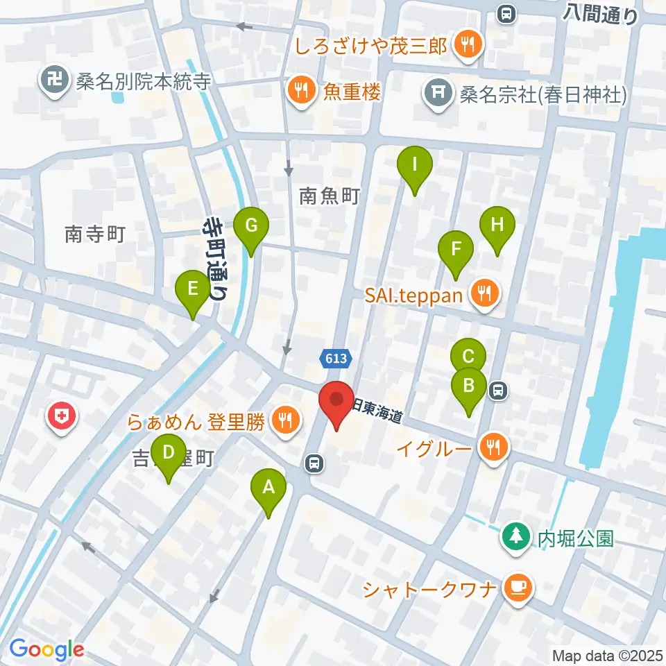 桑名市博物館周辺の駐車場・コインパーキング一覧地図