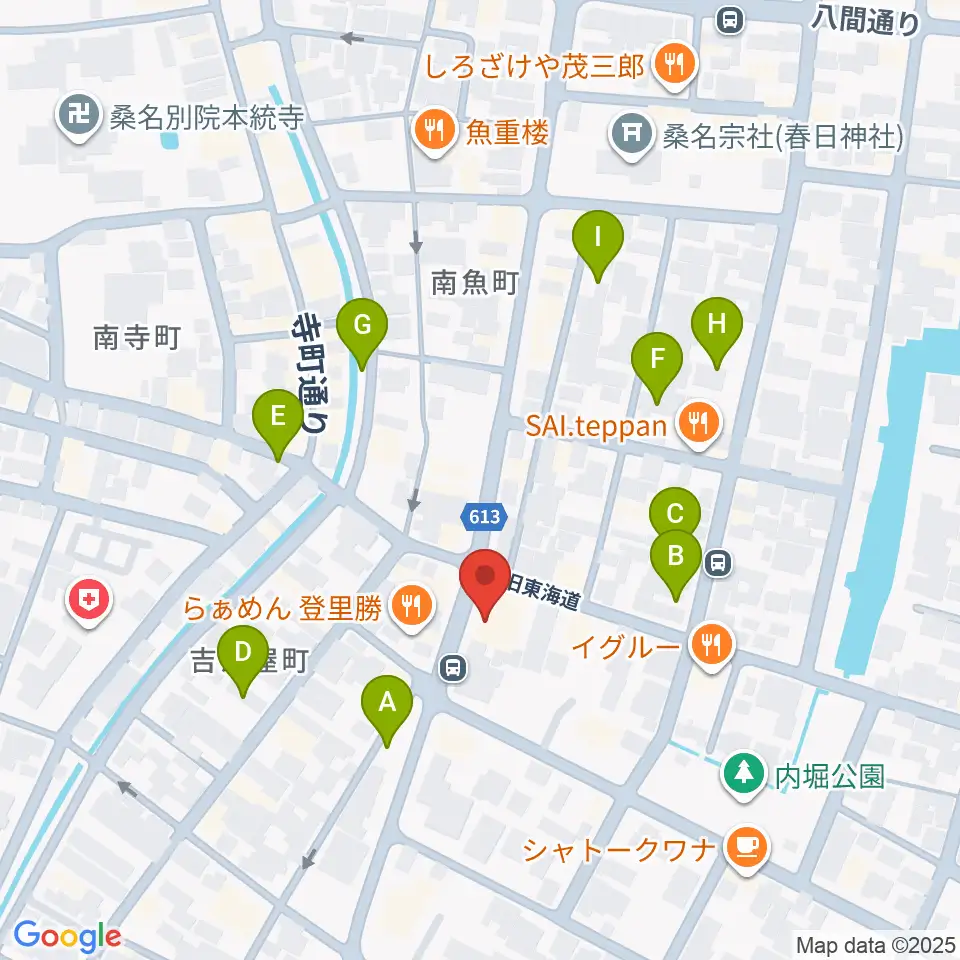 桑名市博物館周辺の駐車場・コインパーキング一覧地図