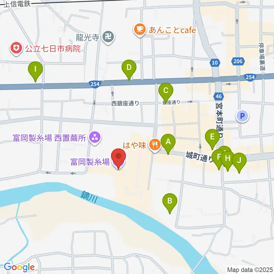 富岡製糸場周辺の駐車場・コインパーキング一覧地図