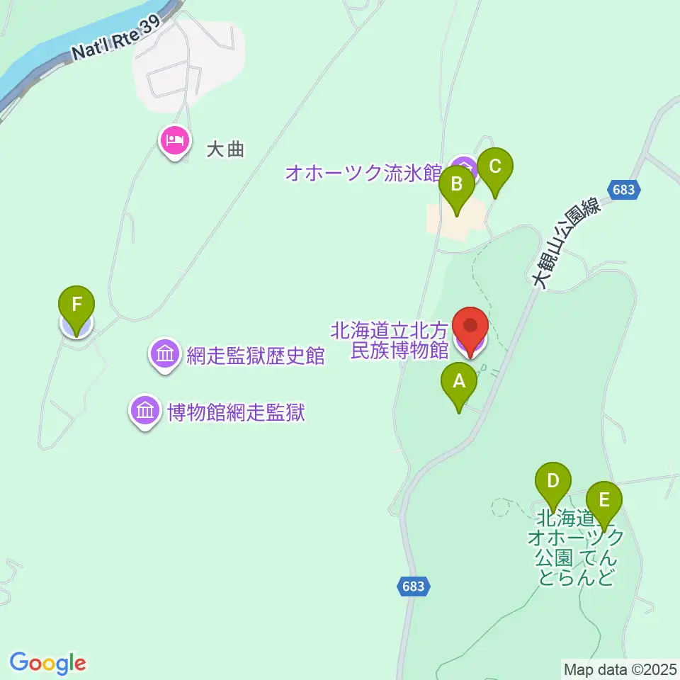 北海道立北方民族博物館周辺の駐車場・コインパーキング一覧地図
