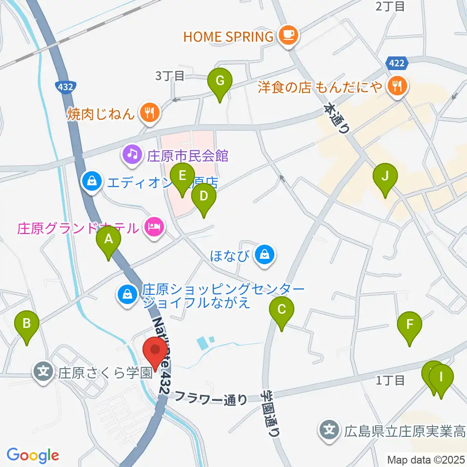 庄原市歴史民俗資料館周辺の駐車場・コインパーキング一覧地図