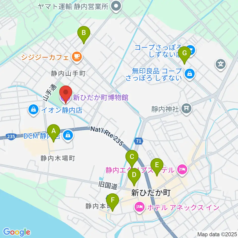 新ひだか町博物館周辺の駐車場・コインパーキング一覧地図
