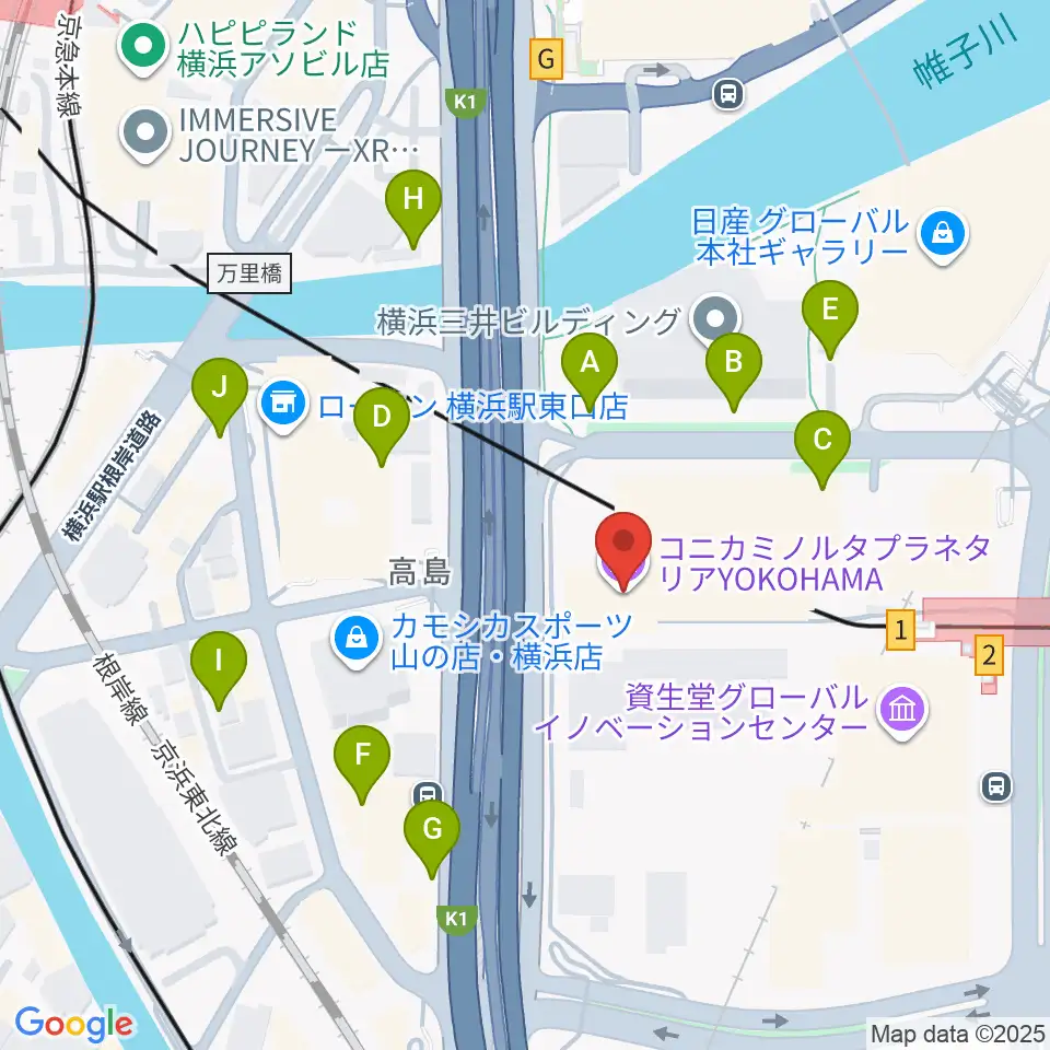 プラネタリアYOKOHAMA周辺の駐車場・コインパーキング一覧地図