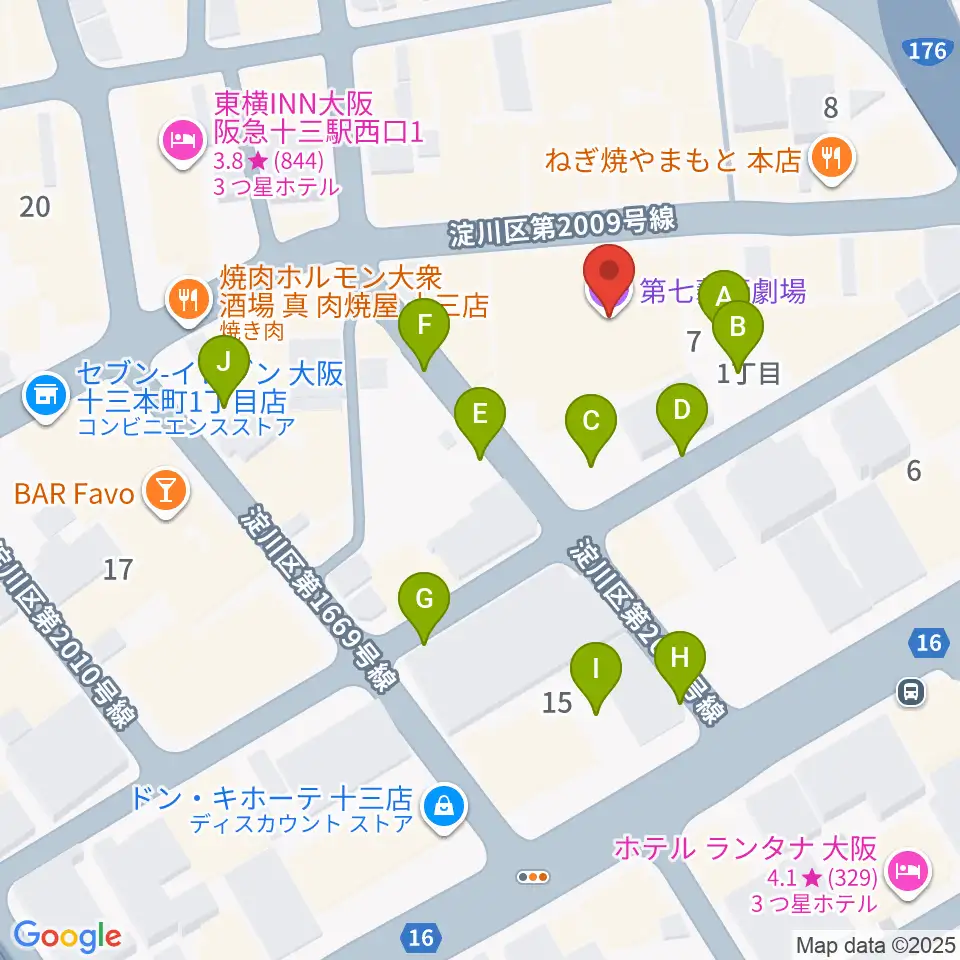 第七藝術劇場周辺の駐車場・コインパーキング一覧地図