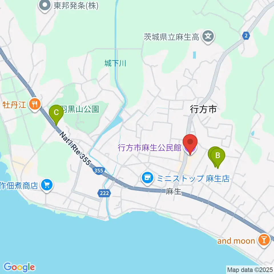 行方市麻生公民館周辺の駐車場・コインパーキング一覧地図