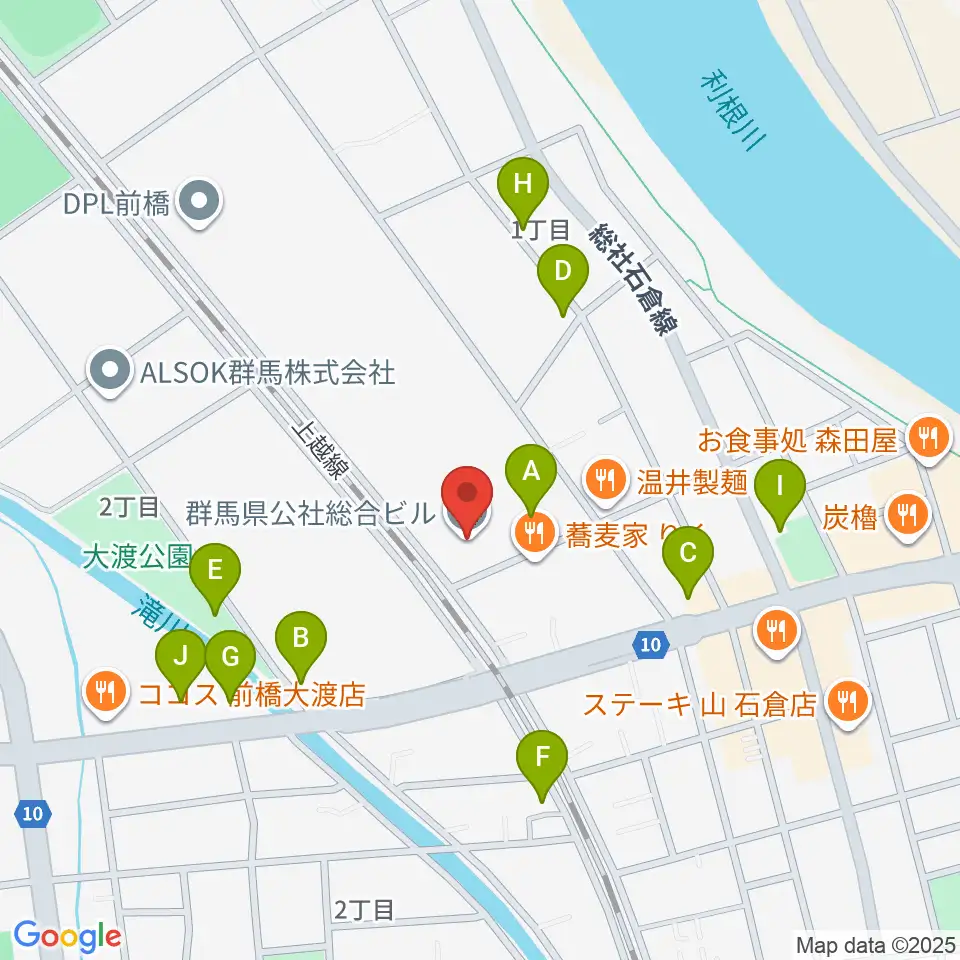 群馬県公社総合ビル周辺の駐車場・コインパーキング一覧地図