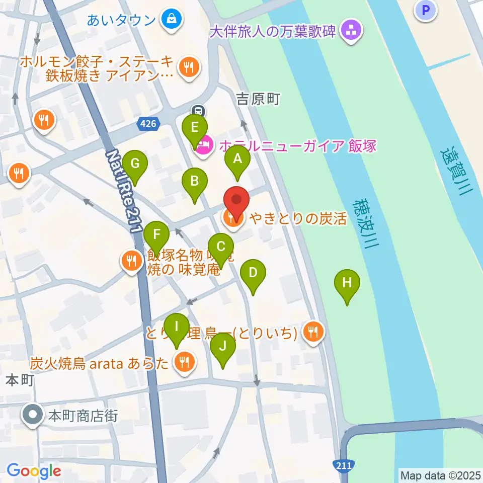 飯塚セントラル劇場周辺の駐車場・コインパーキング一覧地図