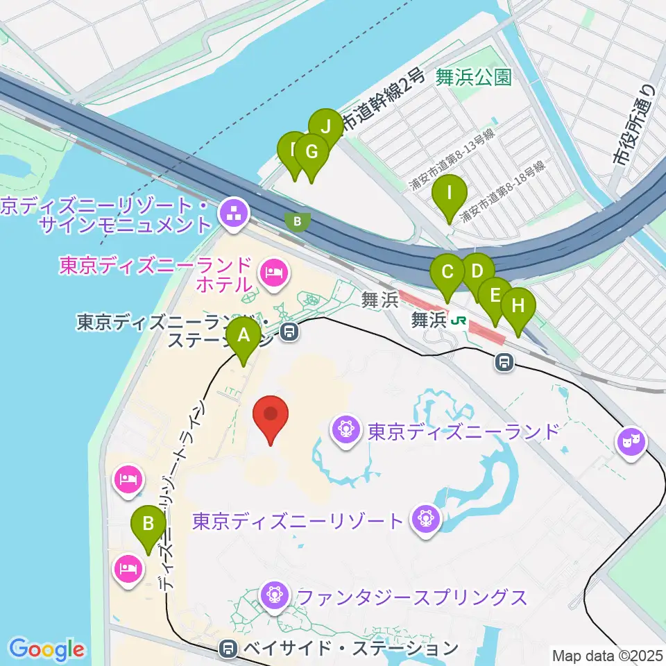 東京ディズニーランド ショーベース周辺の駐車場・コインパーキング一覧地図