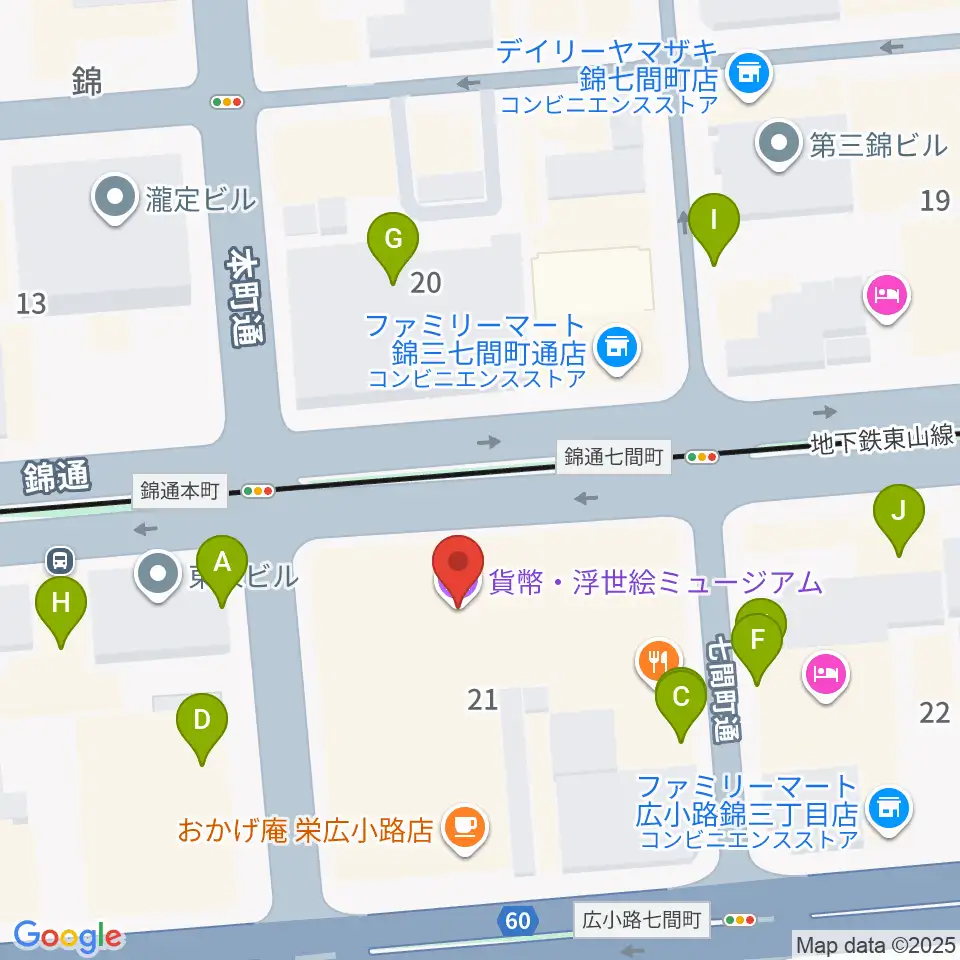 貨幣・浮世絵ミュージアム周辺の駐車場・コインパーキング一覧地図