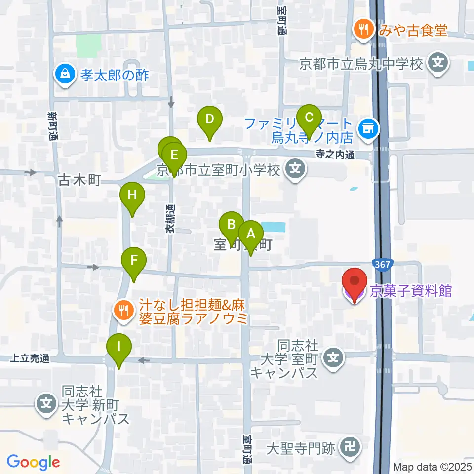 京菓子資料館周辺の駐車場・コインパーキング一覧地図