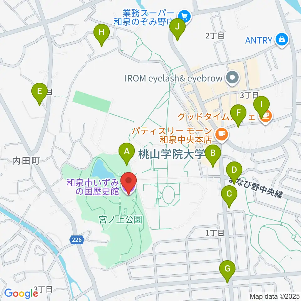 和泉市いずみの国歴史館周辺の駐車場・コインパーキング一覧地図