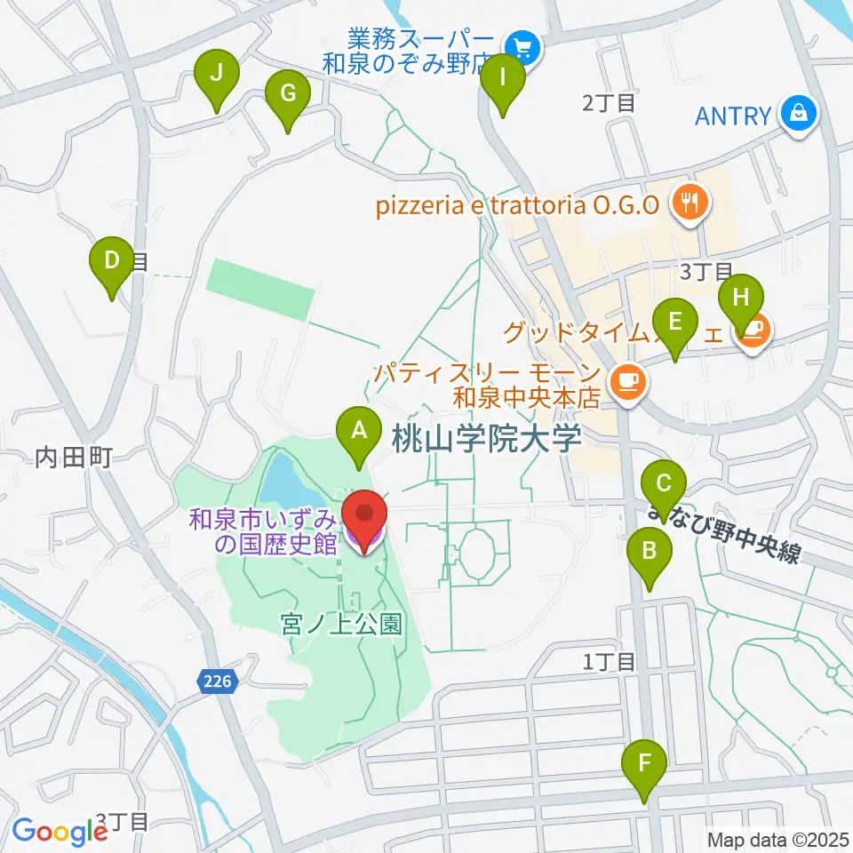 和泉市いずみの国歴史館周辺の駐車場・コインパーキング一覧地図