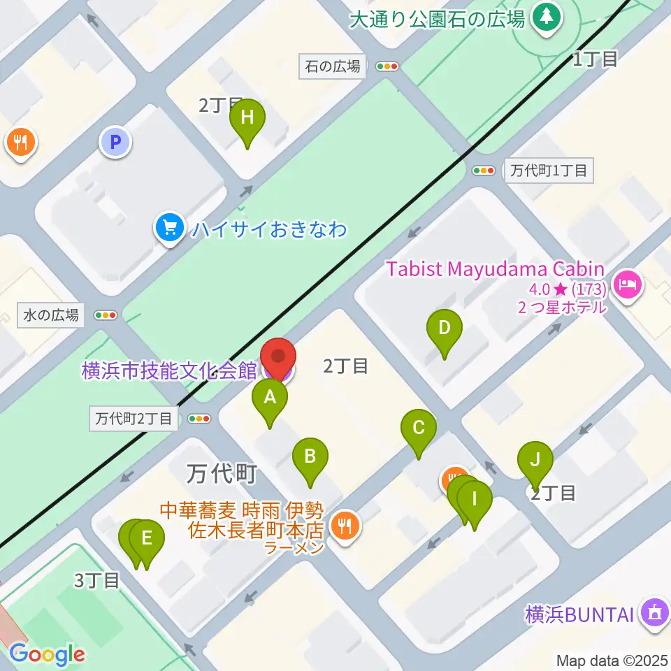 横浜市技能文化会館 匠プラザ周辺の駐車場・コインパーキング一覧地図
