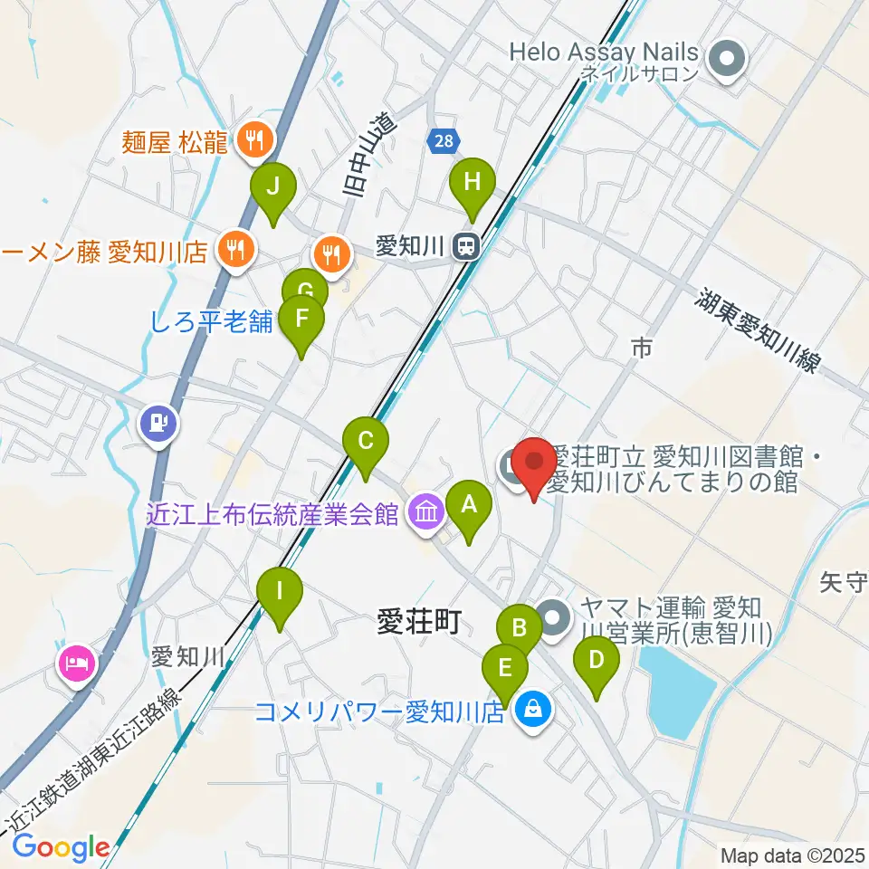愛知川びんてまりの館周辺の駐車場・コインパーキング一覧地図