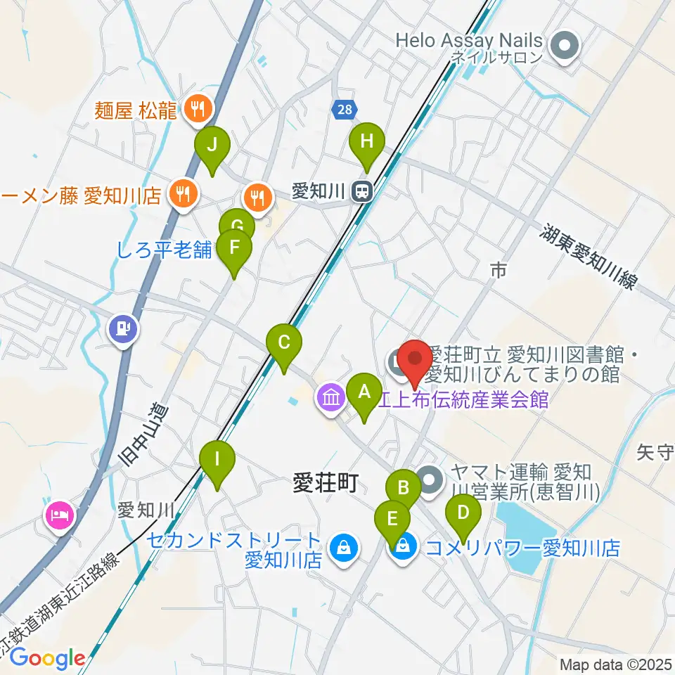 愛知川びんてまりの館周辺の駐車場・コインパーキング一覧地図