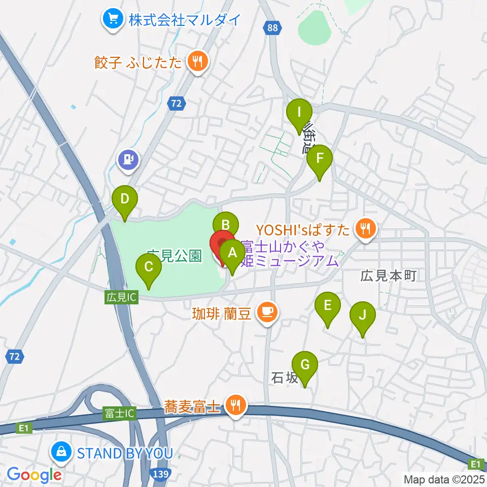 富士山かぐや姫ミュージアム周辺の駐車場・コインパーキング一覧地図