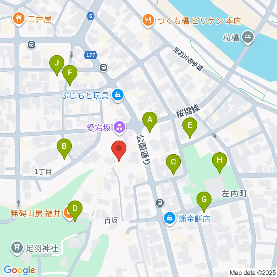 福井市橘曙覧記念文学館周辺の駐車場・コインパーキング一覧地図