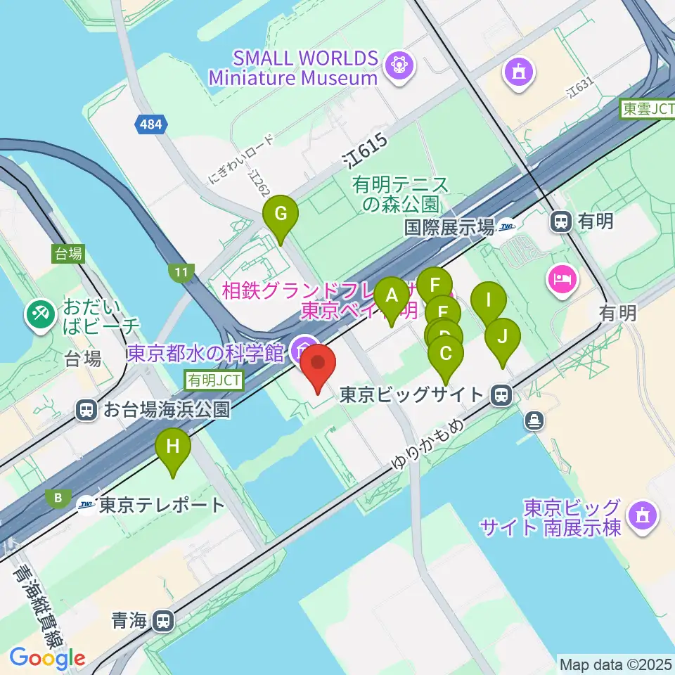 SGCホール有明周辺の駐車場・コインパーキング一覧地図