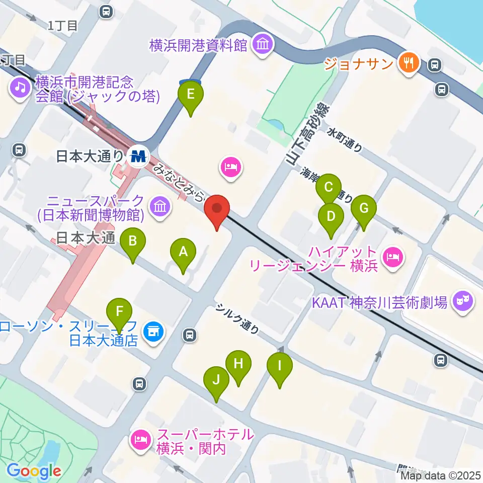 横浜都市発展記念館周辺の駐車場・コインパーキング一覧地図