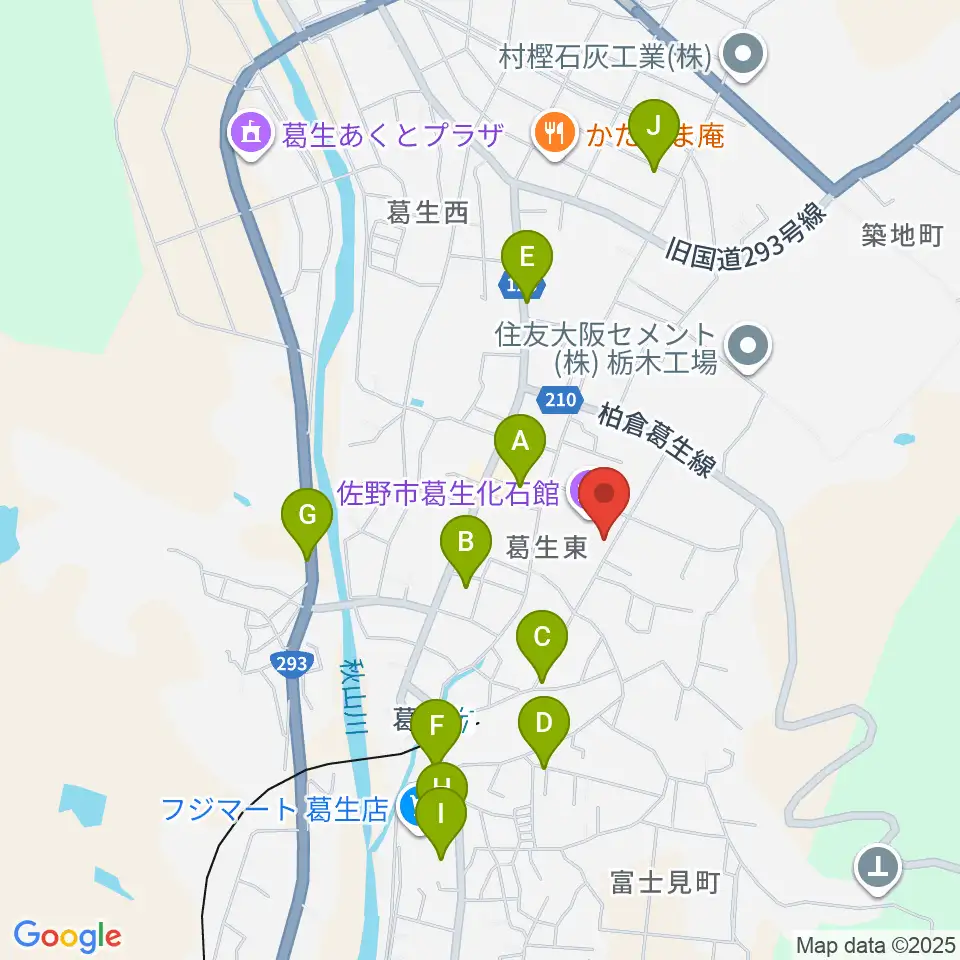 佐野市葛生伝承館周辺の駐車場・コインパーキング一覧地図