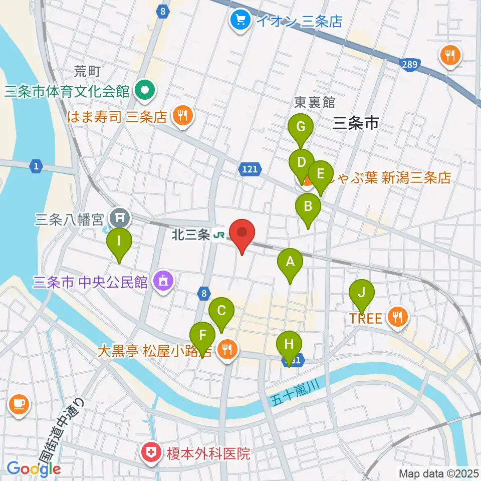 三条市歴史民俗産業資料館周辺の駐車場・コインパーキング一覧地図