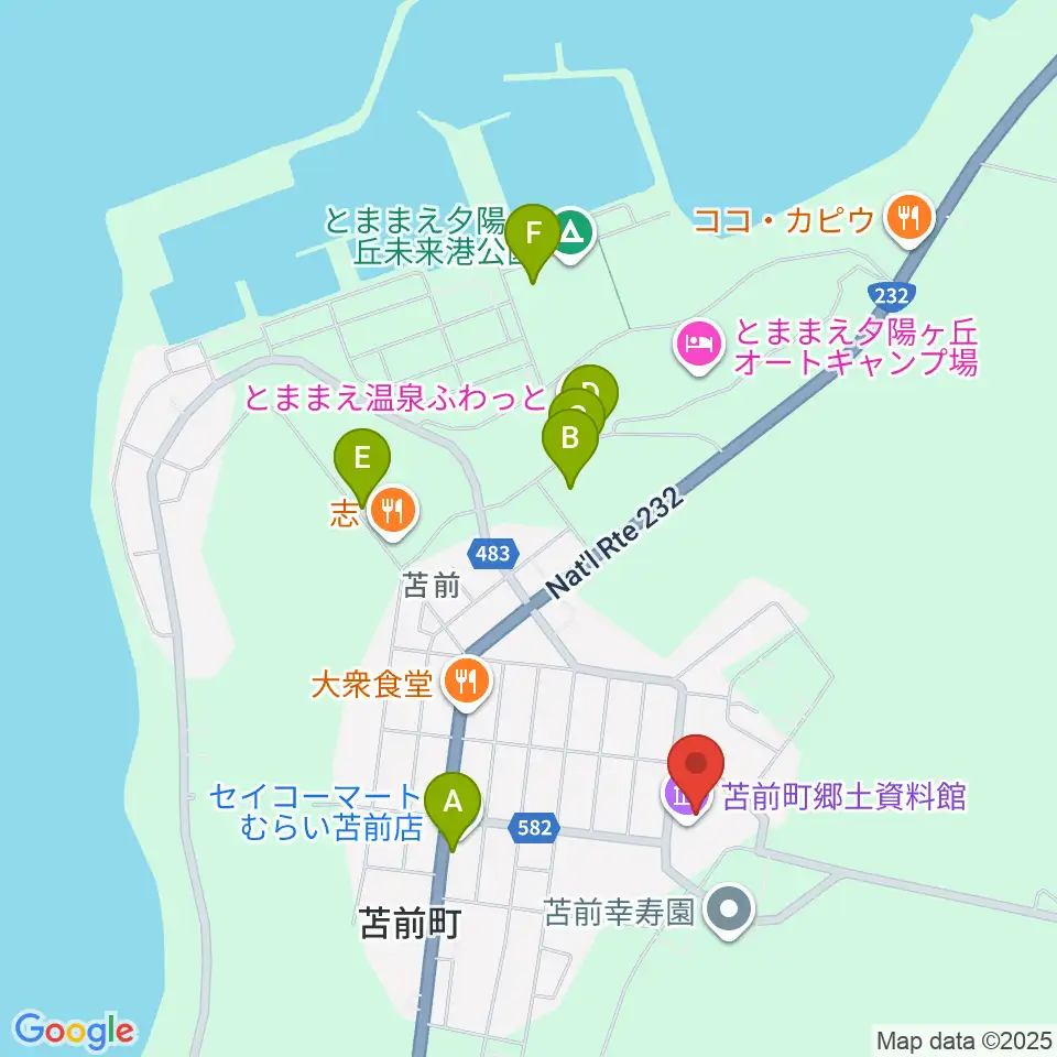 苫前町郷土資料館周辺の駐車場・コインパーキング一覧地図