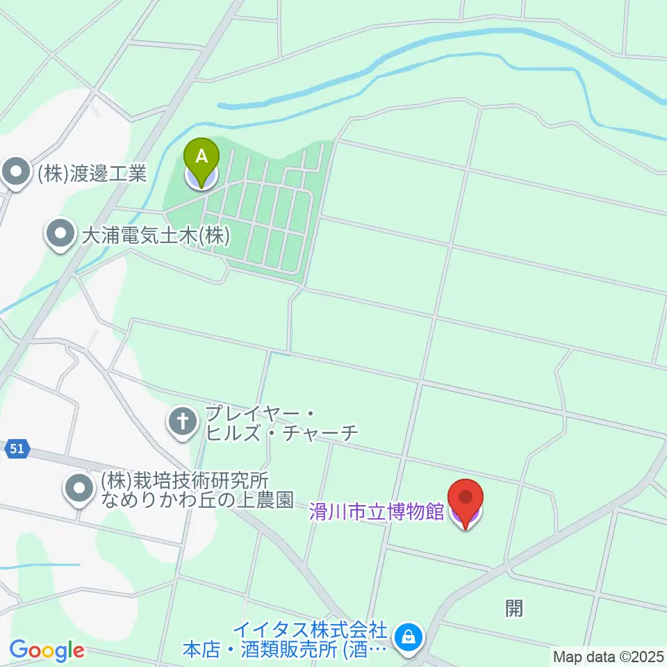 滑川市立博物館周辺の駐車場・コインパーキング一覧地図