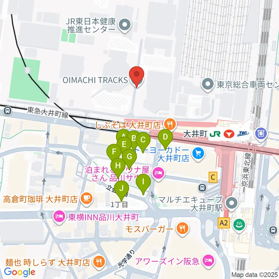 TOHOシネマズ 大井町周辺の駐車場・コインパーキング一覧地図