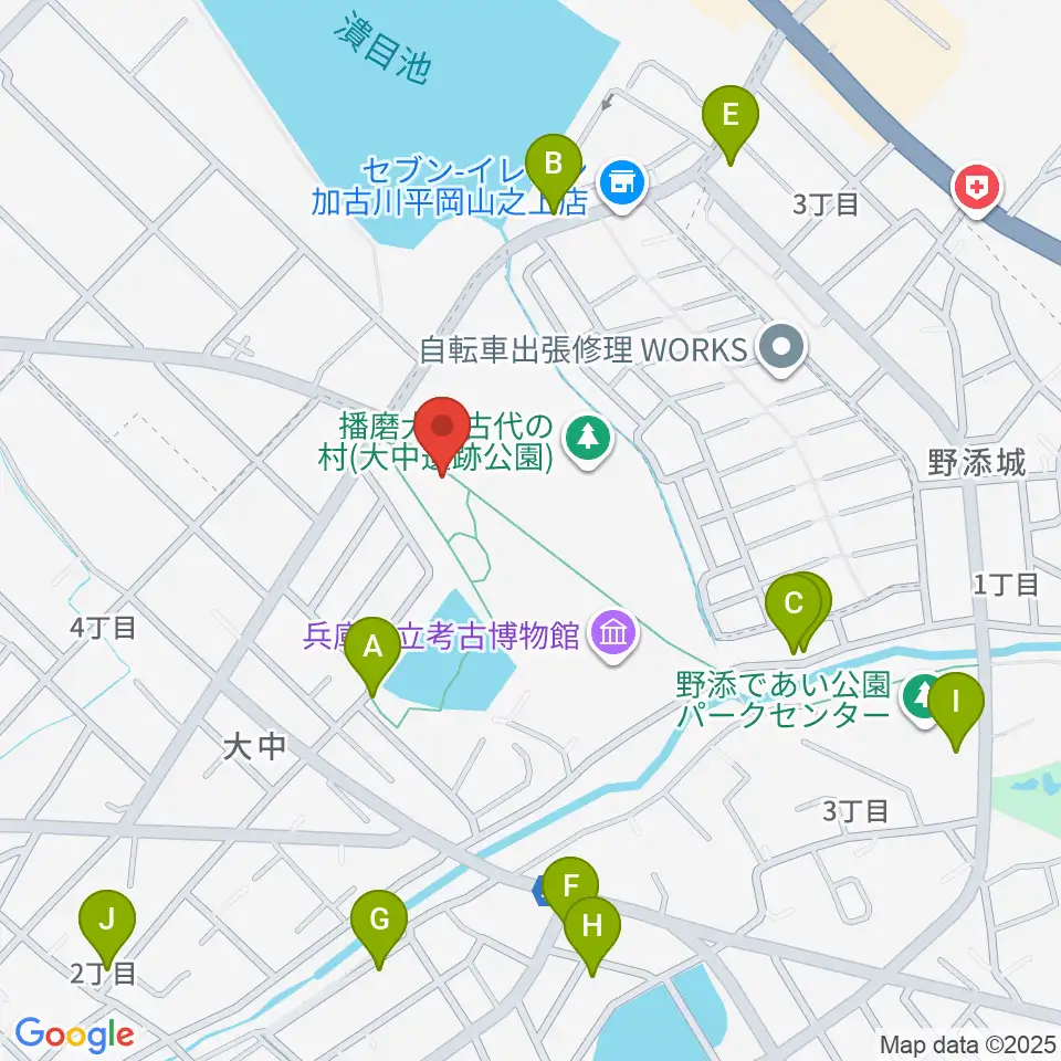 播磨町郷土資料館周辺の駐車場・コインパーキング一覧地図